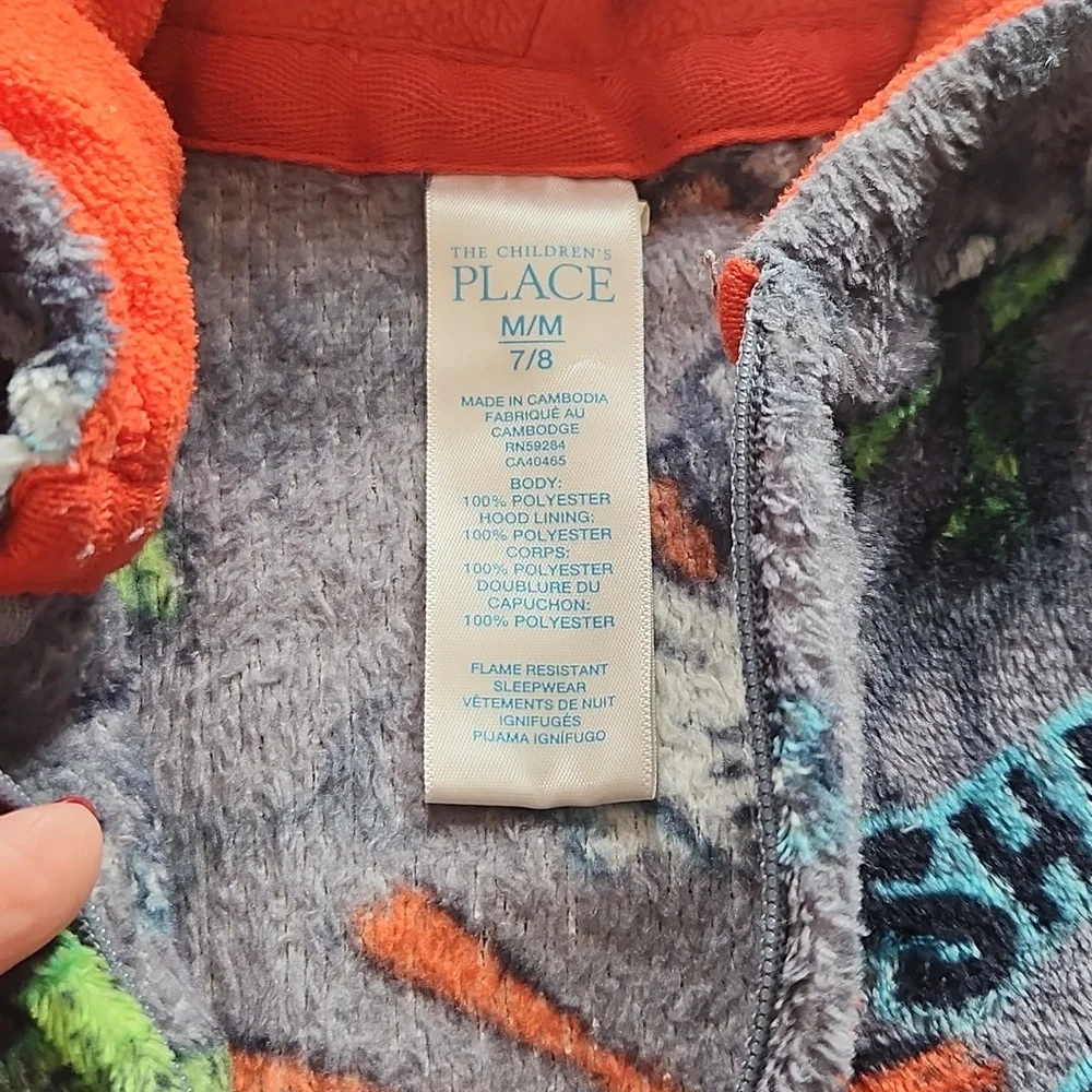 The Children's Place Gray Shark VS Dinos Hooded Onesie
